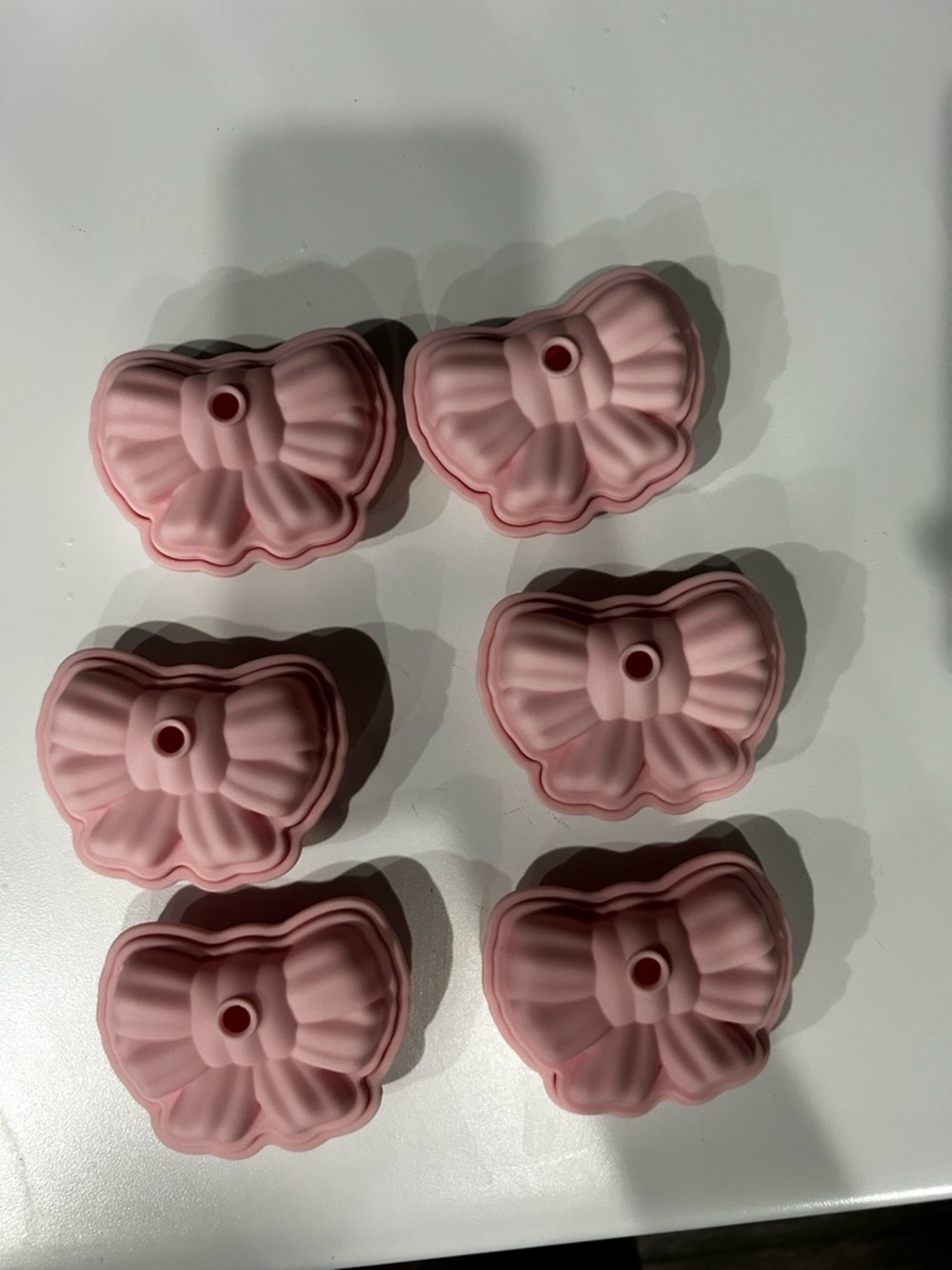 Silicone Bow-Shaped Baking Molds in Light Pink - Set of 6 - Picture 2 of 2